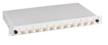 19\" Spleißbox ausziehbar 1HE E2000®/APC 9/125µ 24 Pigtails / 24
