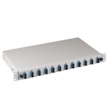 19\"1HE Spleißbox SC 9/125µ a.12x Pigtails/6x Kupplung OS2