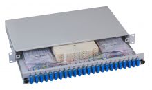 19\"1HE Spleißbox SC-APC 9/125µ a. 12x Pigtails/6x Kupplung OS2