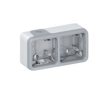 Plexo Aufputzgehäuse 2-fach horizontal IP55-IK07 grau