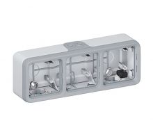 Plexo Aufputzgehäuse 3-fach horizontal IP55-IK07 grau