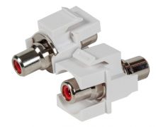 Cinch Snap-In Adapter Cinchbuchse/Cinchbuchse roter Ring weiß