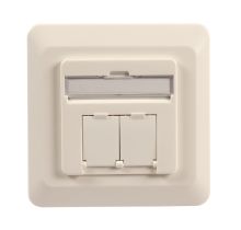 Datendose Cat.6A Class E 500MHz oben/unten UP 2xRJ45 weiß