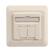Datendose Cat.6A Class E 500MHz rechts/links UP 2xRJ45 weiß