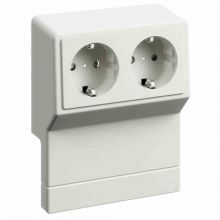 Geräteträger SL-GT (duo)-9010 Steckdose 2-fach vorverdrahtet alp