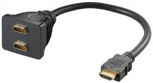 HDMI-Kabeladapter 2x HDMI-Buchse (Typ A) > 1x HDMI-Stecker (T