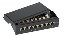 Mini-Patchpanel 8-Port RJ45 Cat.6A 1HE schwarz