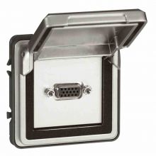 Mosaic Adapter mit Klappdeckel Soliroc IP 55 für 2 Module grau