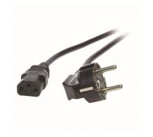 Netzleitung Schuko 90°-C13 180° schwarz 3 Meter