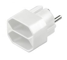 NK 002 Euro-Mehrfach-Adapter 2x Eurobuchse weiß