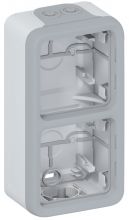 Plexo Aufputzgehäuse 2-fach vertikal IP55-IK07 grau