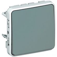 Plexo Taster Schließer 1-polig IP55-IK07 10A grau