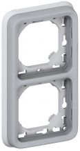 Plexo Unterputzrahmen 2-fach vertikal IP55-IK07 grau