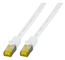 RJ45 Patchkabel S/FTP Cat.6A LSZH Cat.7 Rohkabel 0,25 Meter weiß