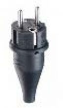 SCHUKO Gummi-Stecker IP44 schwarz