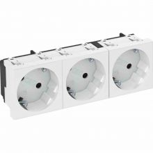 STD-D3S RW3 Steckdose 33° Schutzkontakt 3-fach reinweiß