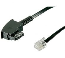 TAE Anschlußkabel 3,0m TAE-F Stecker/RJ 11 Stecker schwarz