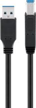 USB-3.0-Kabel mit USB-A/USB-B 1,0 Meter schwarz